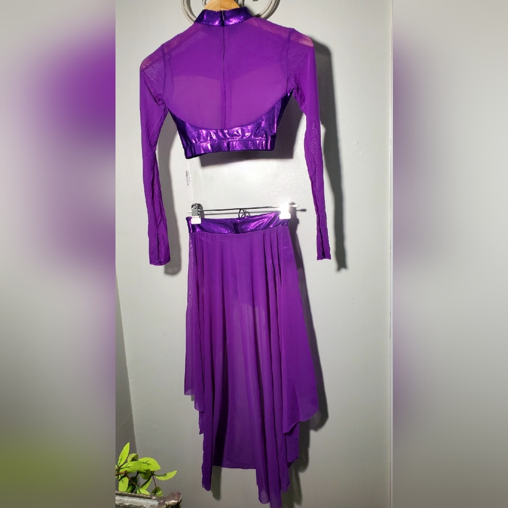 Double Platinum Purple Two-Piece Dance Lyrical Costume Set Size SMALL - Picture 2 of 10